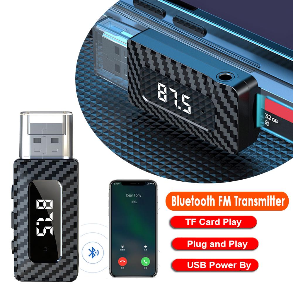 ЖК-дисплей Bluetooth 5.3 аудио передатчик 3,5 мм AUX TF стерео музыкальный беспроводной приемник USB питание от для автомобильного радио MP3 динамик