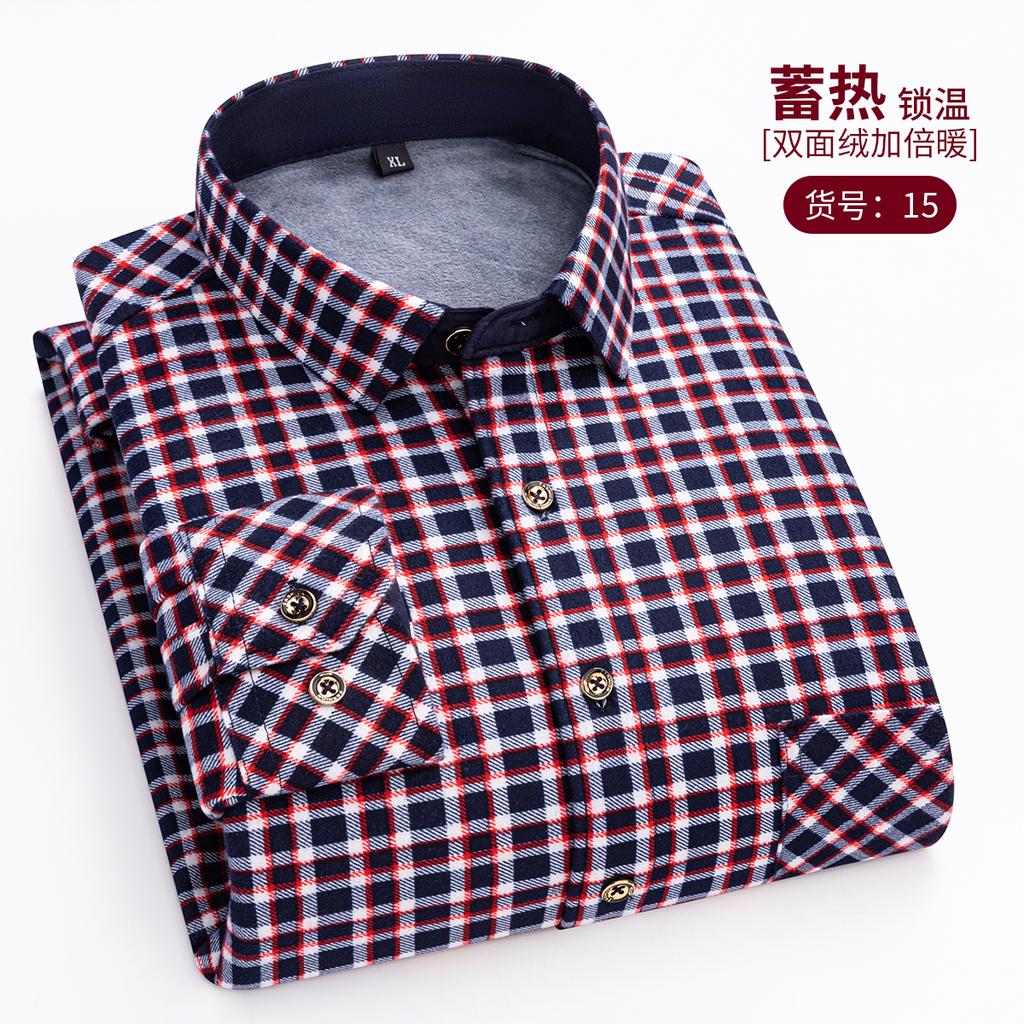 Мужские модные теплые рубашки в клетку с длинным рукавом, утолщенный двусторонний флис, холодостойкие, больших размеров, повседневные деловые рубашки в клетку