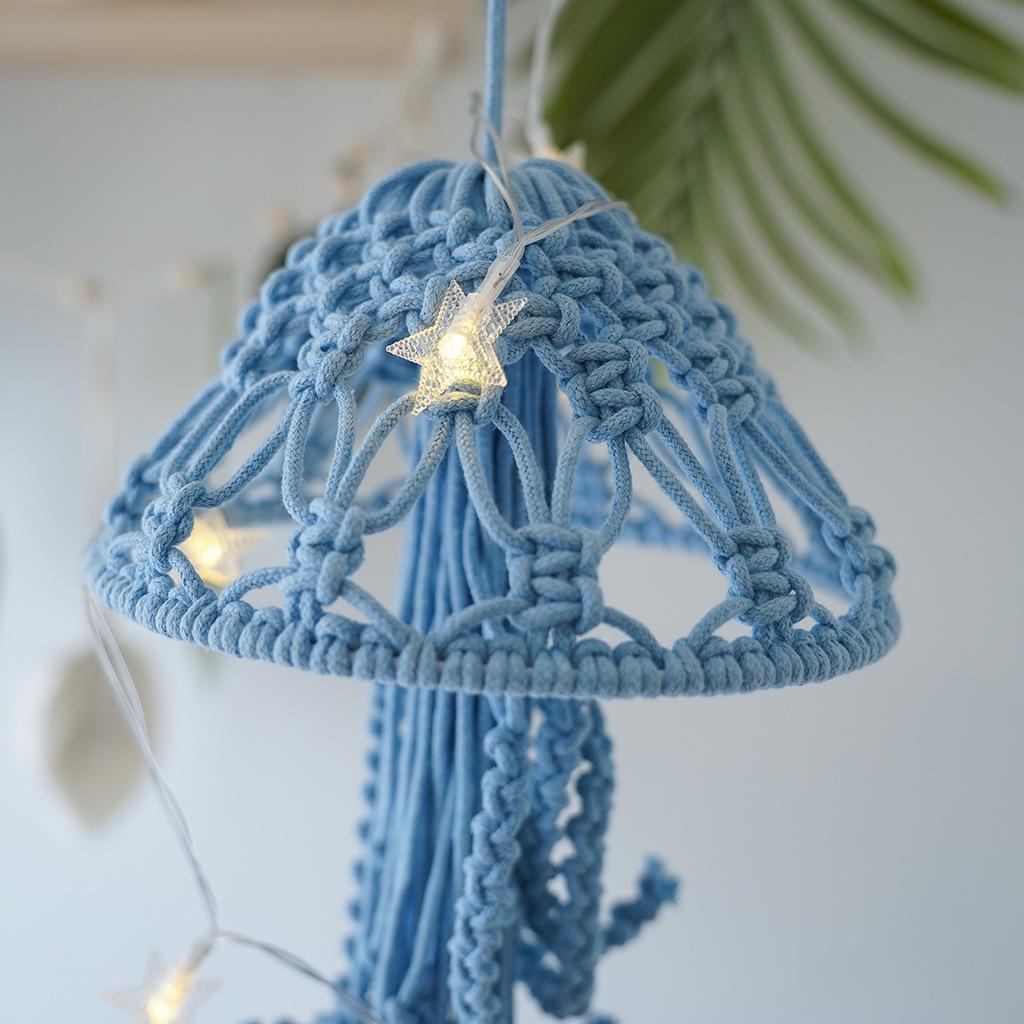 Nordic Handmade Cotton Rope Jellyfish Hanging Ornament for Children's Room or Bedroom