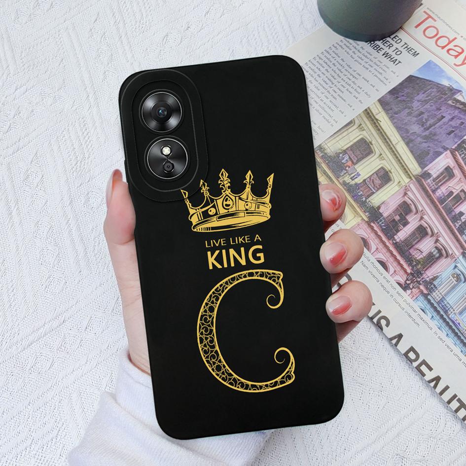Модный чехол с надписью «Корона» для OPPO A17 A16 A15 A58 AX5S A5 A9 2020 A1 Pro, силиконовая защитная задняя крышка, пара бамперов для телефонов для OPPO Fundas Coque