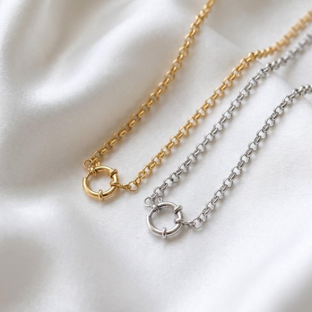Simple Circular Pendant Necklace Decoration Collarbone Chain Minimalist Choker Necklace Gift