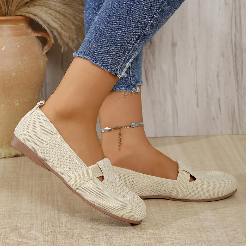 Женские туфли на плоской подошве 2025 года, новые модные женские туфли на весну и осень, повседневные удобные мокасины с мягкой подошвой и дышащей сеткой