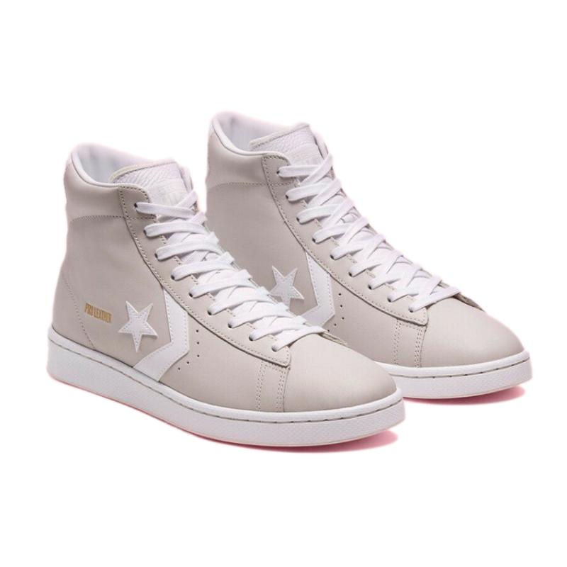 Converse Cons Pro Leather Повседневные высокие кеды для скейтборда Унисекс Молочно-белый