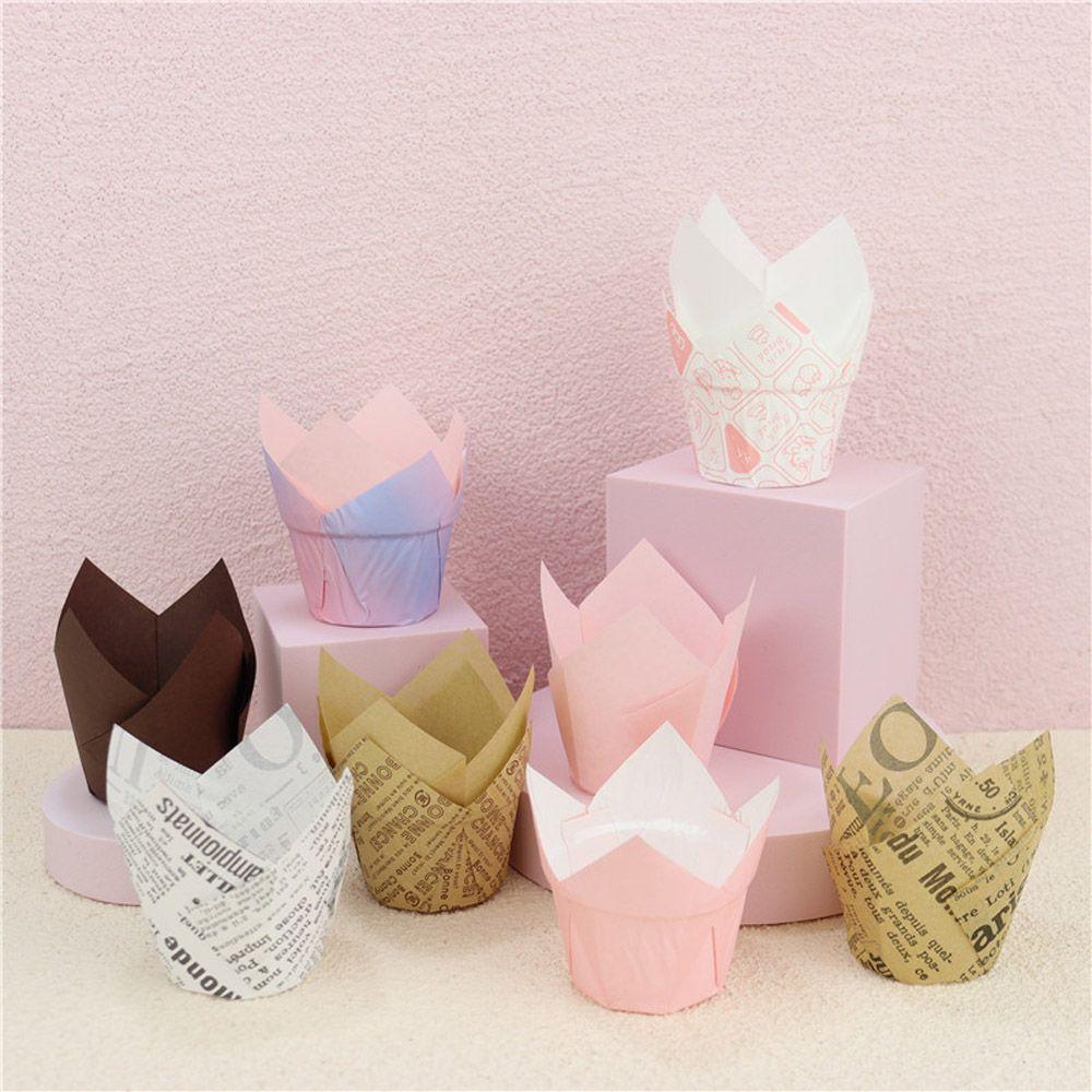 & Kitchen Bakeware Pastry Tools Greaseproof Paper Tulip Baking Cup Cupcake Liners Cake Muffin Cups