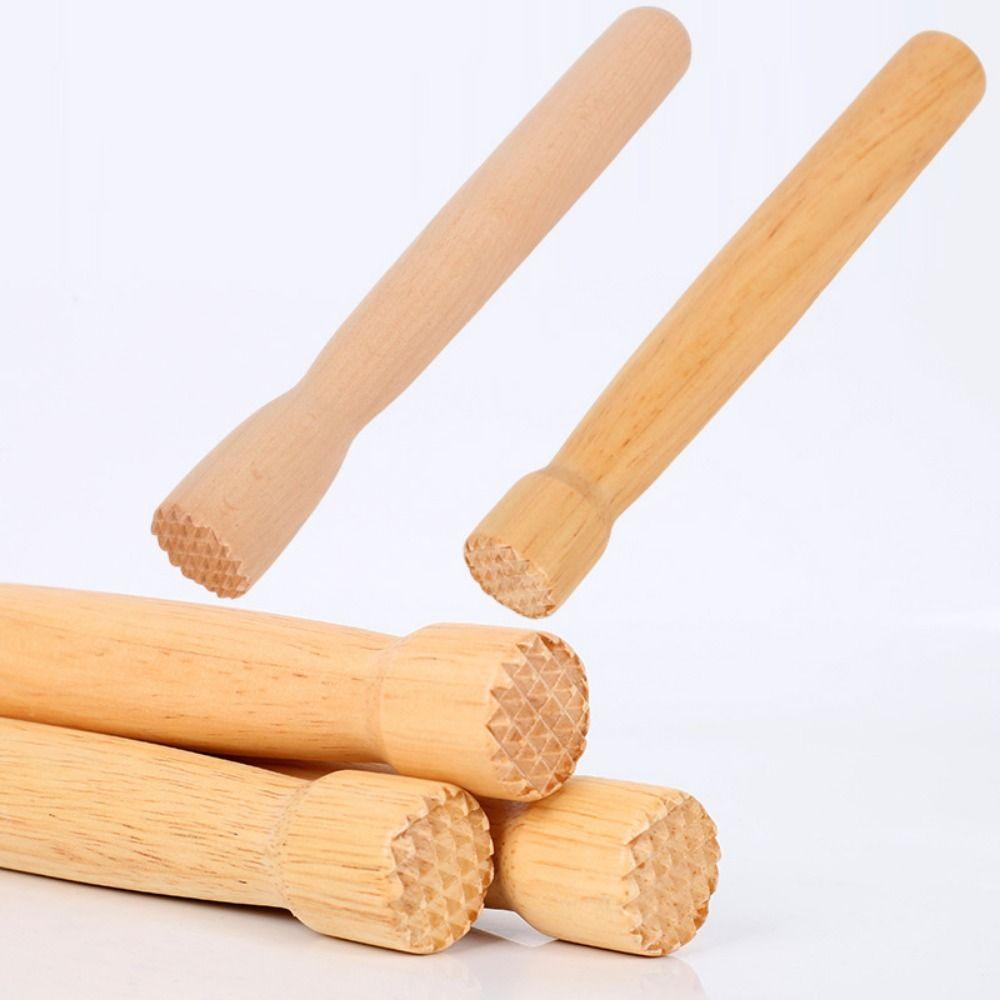 Heavy Duty Beech Wood Muddler Food Safe Ice Crusher Fruit Tea Pounding Stick Bar Accessories