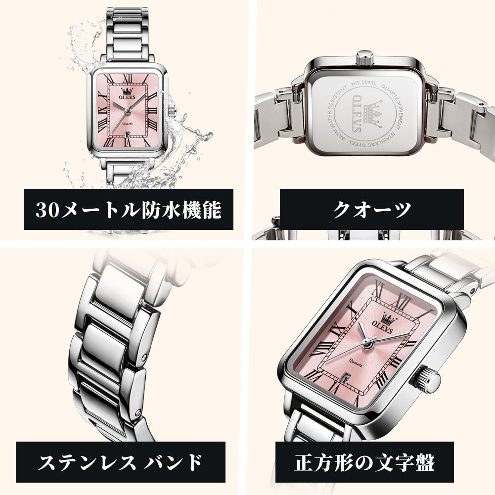 OLEVS Quartz Simple and Gift for Pink Women's Watch, Elegant, Luminous, Women,