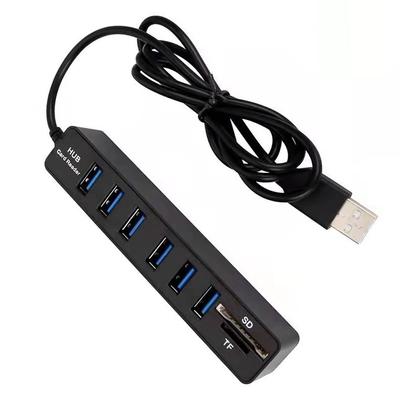 USB 2.0 Хаб 6 Портов Хаб Мульти Разветвитель Порт 100см Длинный кабель Множественный Расширитель для Компьютера Ноутбука ПК USB Адаптер Аксессуары
