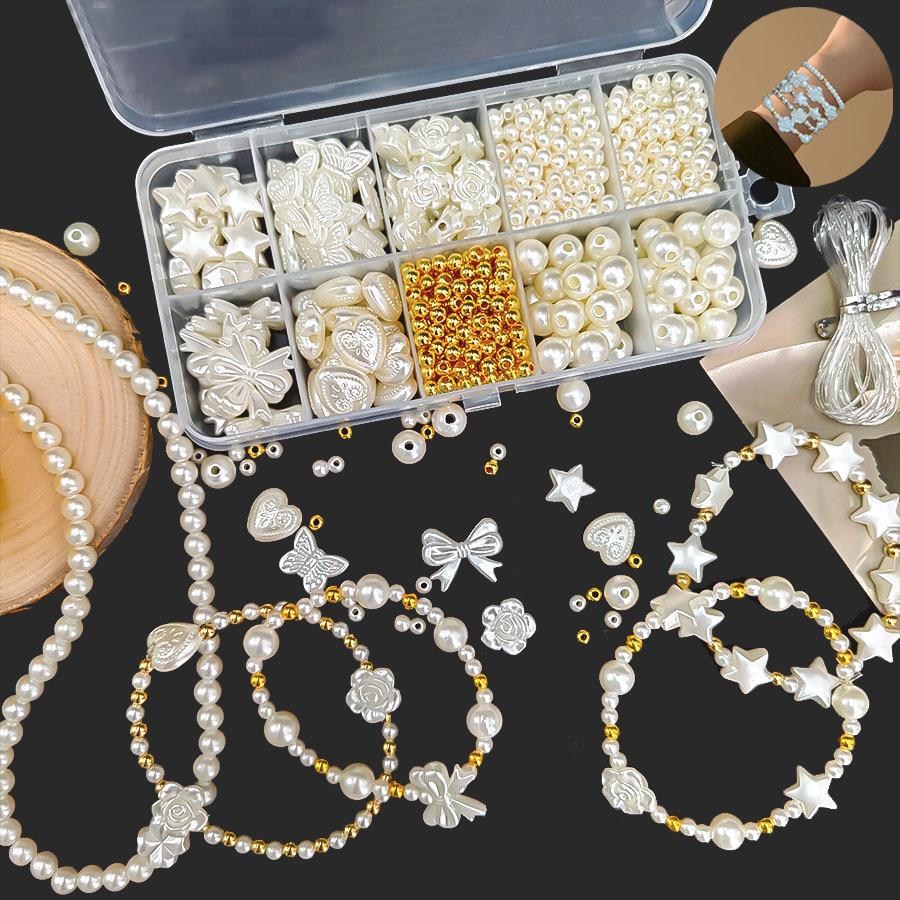 418 Pcs/pack Handmade Diy Jewelry Accessories Imitation Pearl DIY Production Craft Jewelry Beading Set
