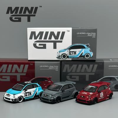 МИНИГТ 1:64 Серо-красный Abarth 595 LB-WORKS x Abas Works литой автомобильный Модель 995 963 1051
