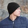 Мужская шапка Yousheng Зимняя теплая шерстяная вязаная шапка Однотонная шапка с утолщенной велюровой подкладкой Шапка для занятий спортом на открытом воздухе Лыжная шапка для велоспорта