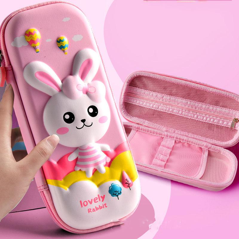 Cute Pencil Case, 3D Cartoon Printed Pencil Case Pen Bag, Zip Up Pen Holder for Girls and Boys