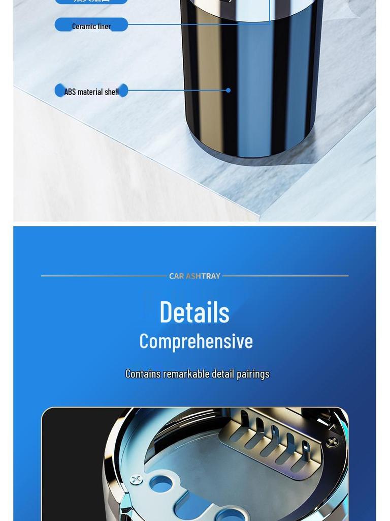 BYD Car Han Multifunctional Hanging LED Ashtray with Lid - Interior Accessory