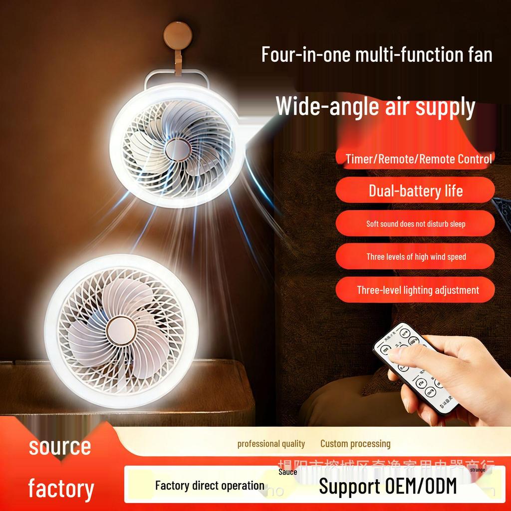 2026 Multi-Functional Remote Controlled Wall/Ceiling Mounted Portable Fan for Dorms and Outdoors