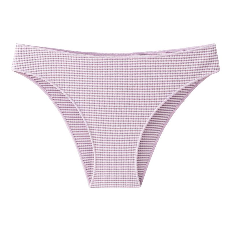 Women's Underwear Low Waist Briefs Sexy Half Round Hip Girly Striped Triangle Panties
