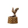 Vintage Copper Well Cock Frog Sculpture Desk Ornament Decoration Crafts Accessories Home Incense Burner Brass Figurine Miniature