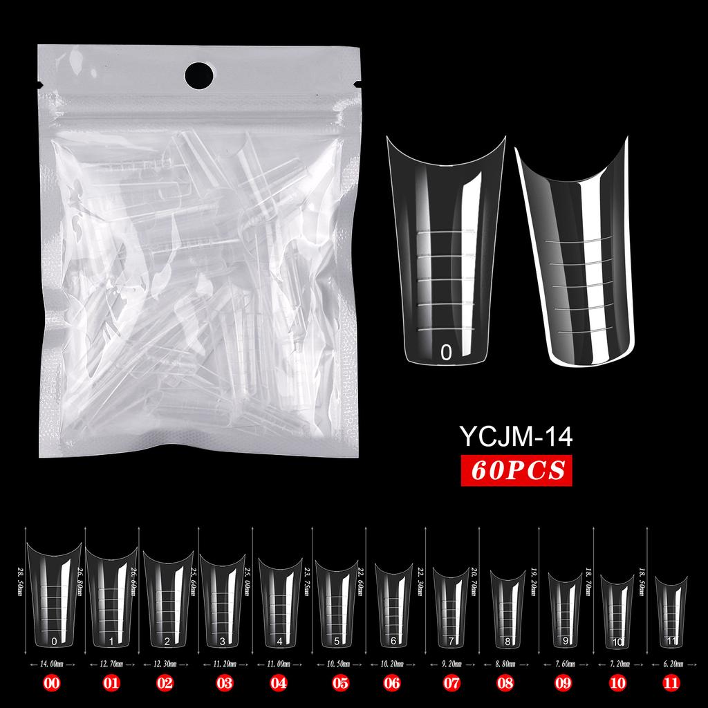 Двойные формы системы наращивания ногтей, шпильки/гроб/миндалевидные формы с полным покрытием для ногтей, УФ-гель, пластиковые формы для быстрого наращивания накладных ногтей