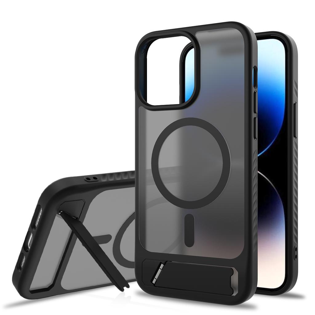 Stand Holder Matte Phone Case for Magsafe Mag Safe Iphone 16 E 15 Pro 14 Plus 13 Pro Max 12 14Pro 13Pro 16Pro 15Pro Magnetic Stand Phone Cover