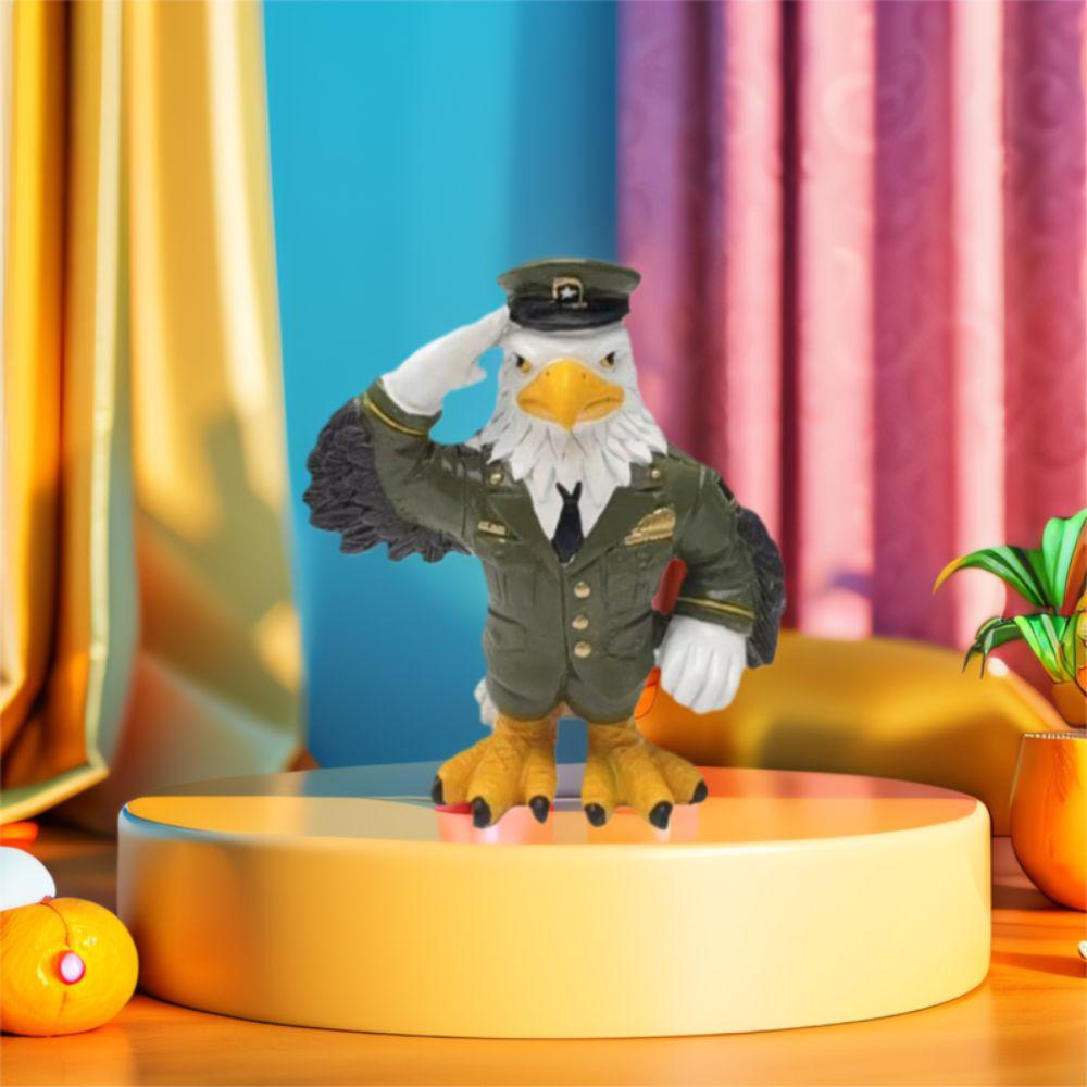 Cute Eagle Ornament Resin Animal Sculpture Desktop Ornament Miniatures Figurine  Living Room