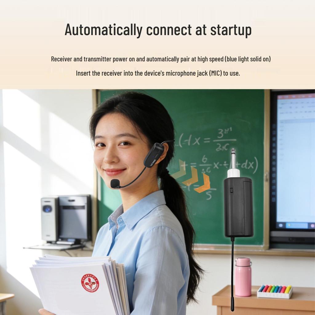 UHF Wireless Microphone & Bluetooth Speaker with Extendable Handle - Amplifier Mixer for Clear, Long-Range Sound
