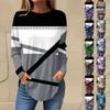 Women's Pullover Tee Shirts Fall Casual Long Sleeve Shirts Sweatshirt Geometric Printing Top