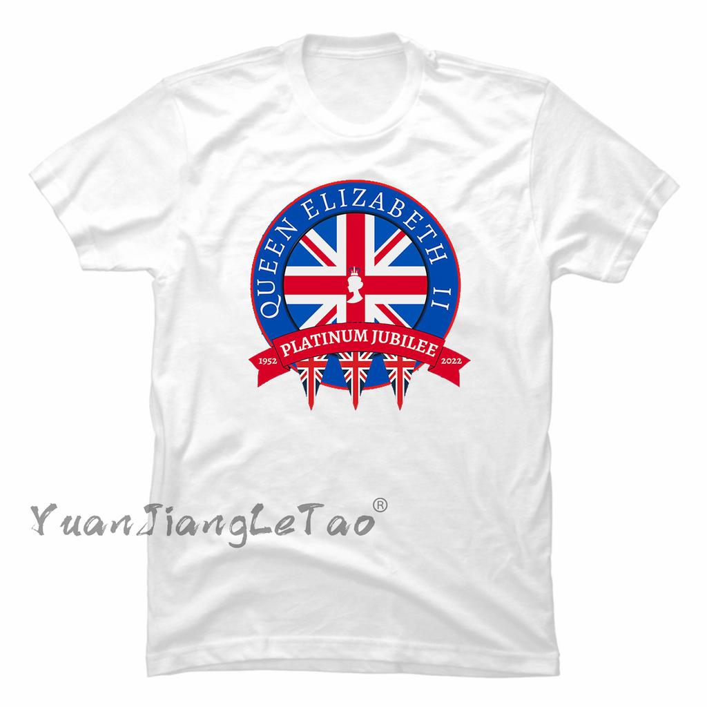 Queen 2022 Union Jack 70th Platinum Jubilee Tshirt Queen Elizabeth II Classic Tops Kawaii Corgi Dog Graphic Tops Unisex Shirt