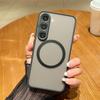 Цветная рамка прозрачный матовый магнитный чехол для Samsung S25 S24 FE S23 Ultra S22 A16 A55 A15 A54 A35 для Magsafe тонкий противоударный защитный объектив телефона чехол