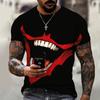 Summer Men T-Shirt Men Shirt Evil Mouth Open Mouth 3D Printing T-Shirt High-quality Polyester Comfortable Loose Oversized