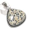 Dalmation Jasper Gemstone 925 Sterling Silver Jewelry Pendant 1.97"