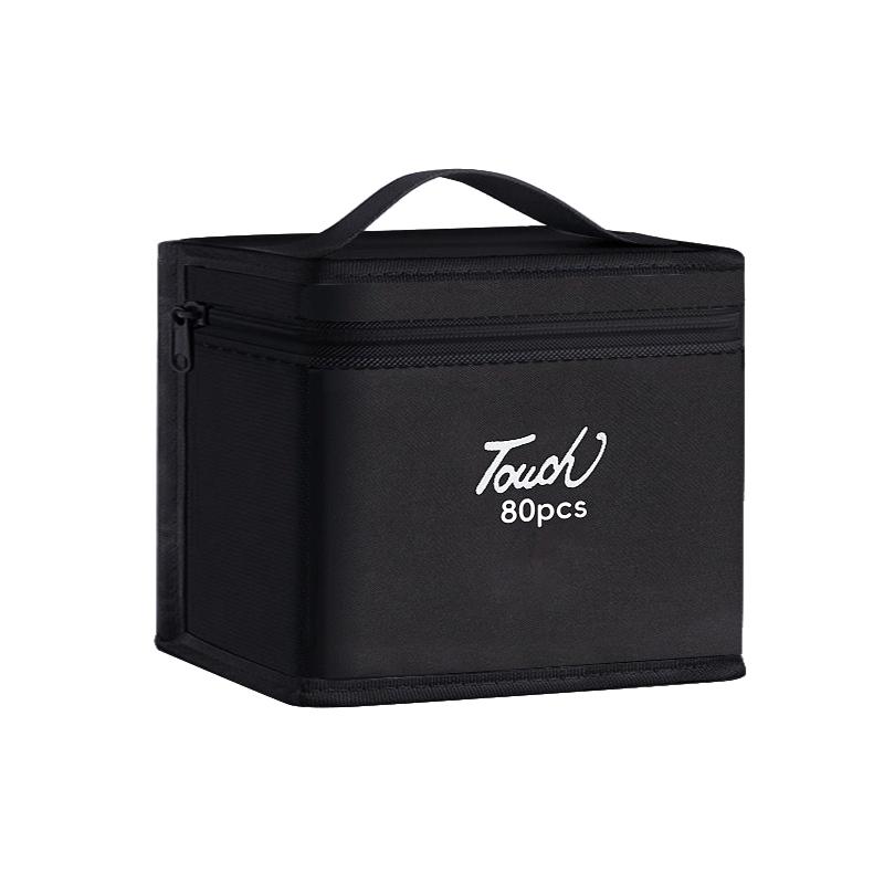 12-168Pcs Markers Pen Black Storage Bag Massive Large Capacity Zipper Folding Art Markers Zipper Canvas Pencil Bag