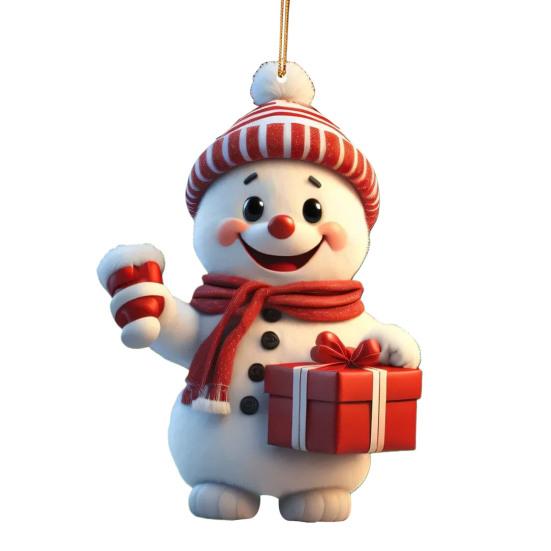 1 Pair Santa Claus Pendants Acrylic Colorful Hanging Christmas Decorations Classic Santa Festive Holiday Decor Gifts for Friends Family CDN