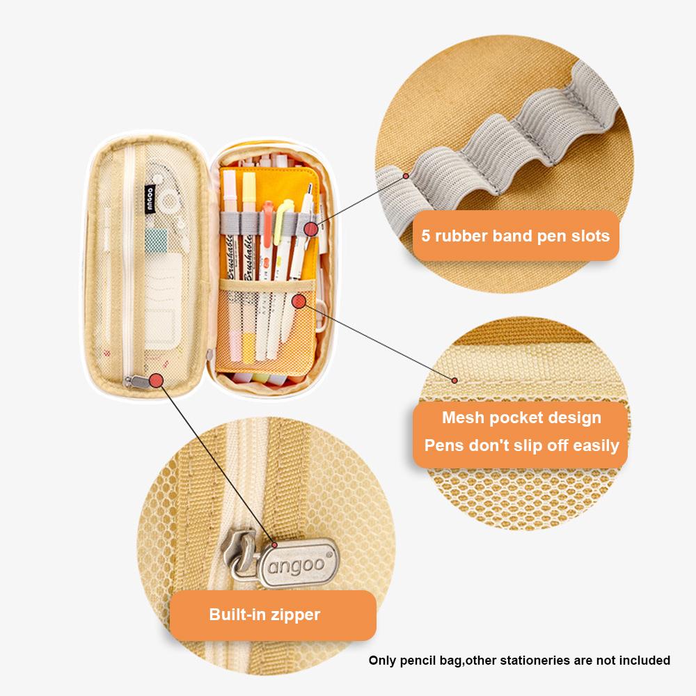 Expandable Big Capacity Pencil Case for Girls Boys School Aesthetic Zipper Pencil Pouches Cute