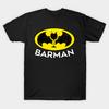 Men Black Print T-shirt Super Large TShirt Barman Superhero Batman No-Cut Transfer Paper Print Cotton Tshirt