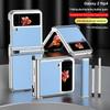 Electroplated Leather Case with S Pen Holder for Samsung Z Flip4/3 (5/6 Double Hinge)