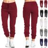 Women's Solid Color Casual Elastic Waist String Side Pocket Pencil Pants