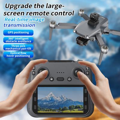 Дрон L600 с экраном, управляемый, 5G, GPS, профессиональный, камера 8K HD, 3-осевой подвес, обход препятствий, бесколлекторный радиоуправляемый квадрокоптер, игрушки