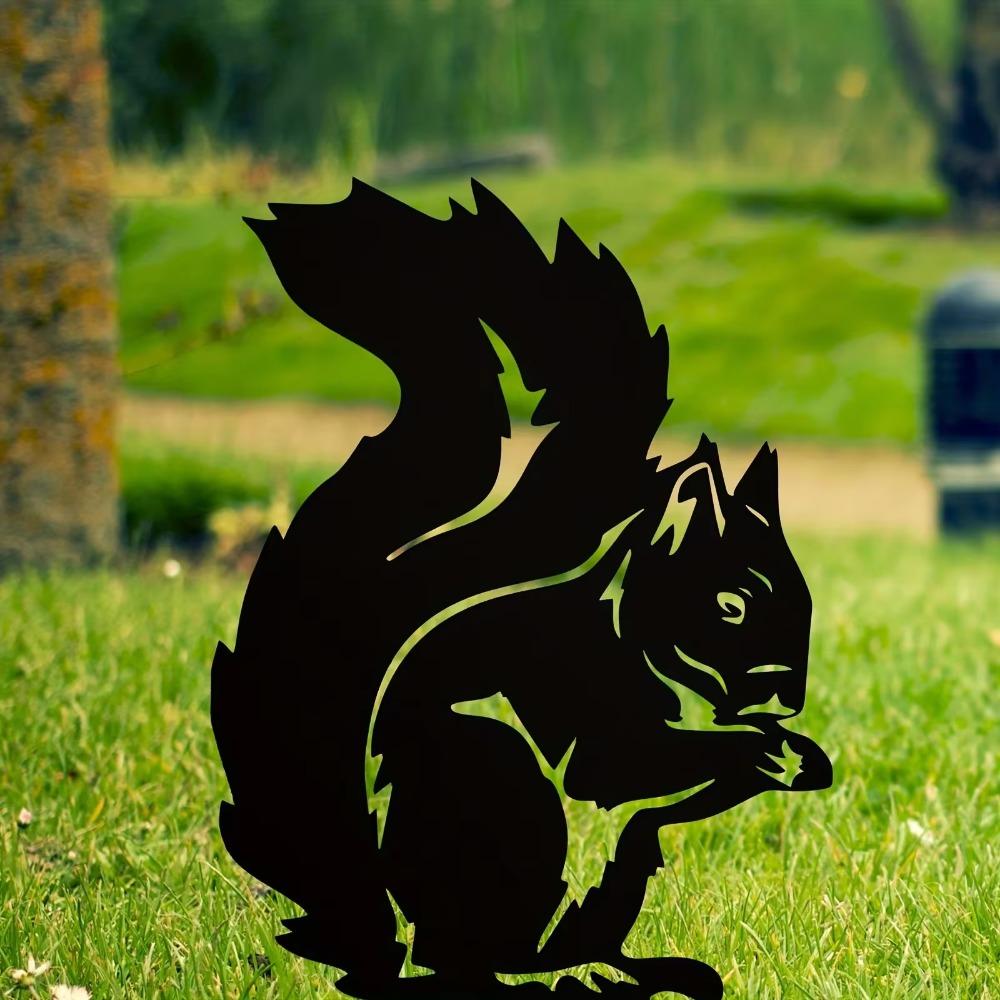 Белка Металлический Садовый Столб Украшения Очаровательное Животное Искусство Для Дворов и Изгородей, Стильные Украшения Для Земли и Садовые Колышки