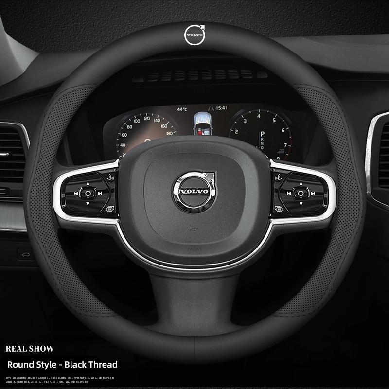Carbon Fiber Leather Car Steering Wheel Cover Interior Accessories For Volvo XC90 V90 V60 XC60 V40 EC40 EX40 S80 S60 S90 C40