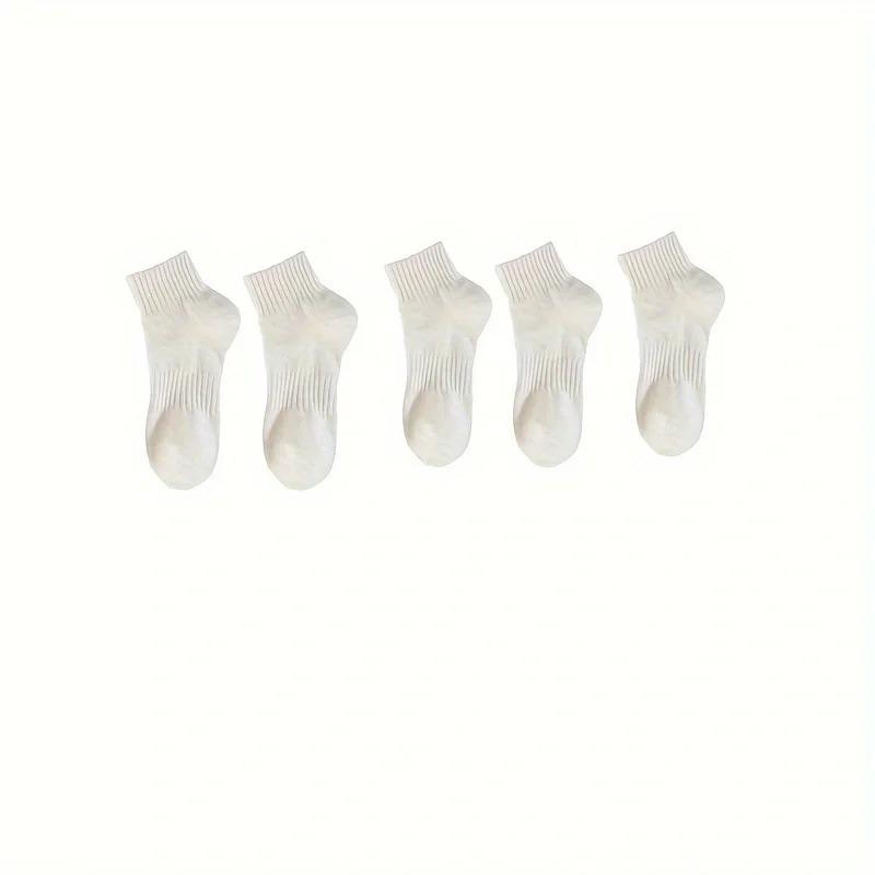 5/6 Pairs Cotton Socks, Soft And Comfortable Ankle Socks, Athletic Socks For Men And Women