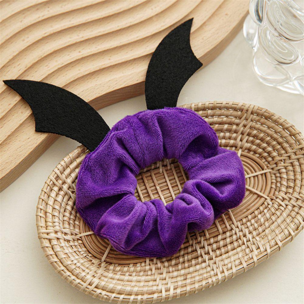Female Hair Ties Antler Bat Christmas Halloween Spider Flannel Scrunchies Elastic Hair Bands Ponytail Holder Women Hair Rope