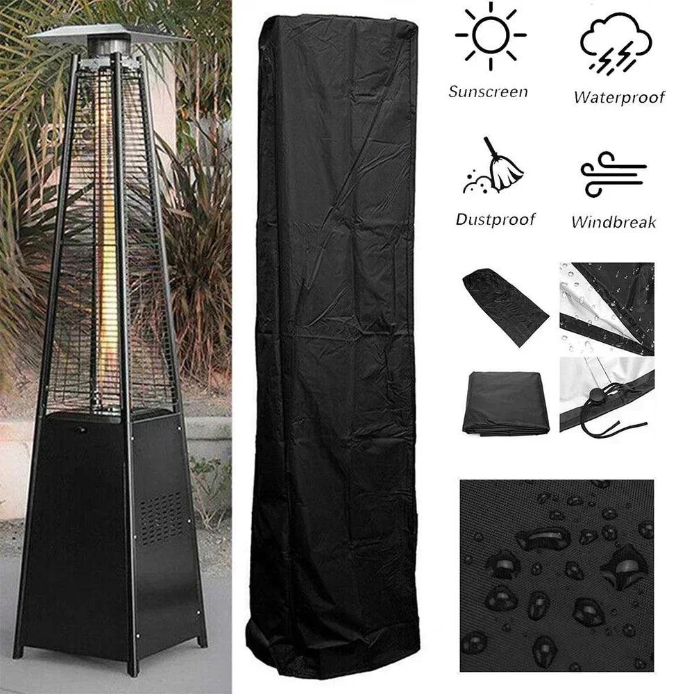 Patio Heater Cover Heavy Duty Waterproof Square Glass Tube Heater Cover Outdoor Dustproof Heater Cover with Zipper for Garden