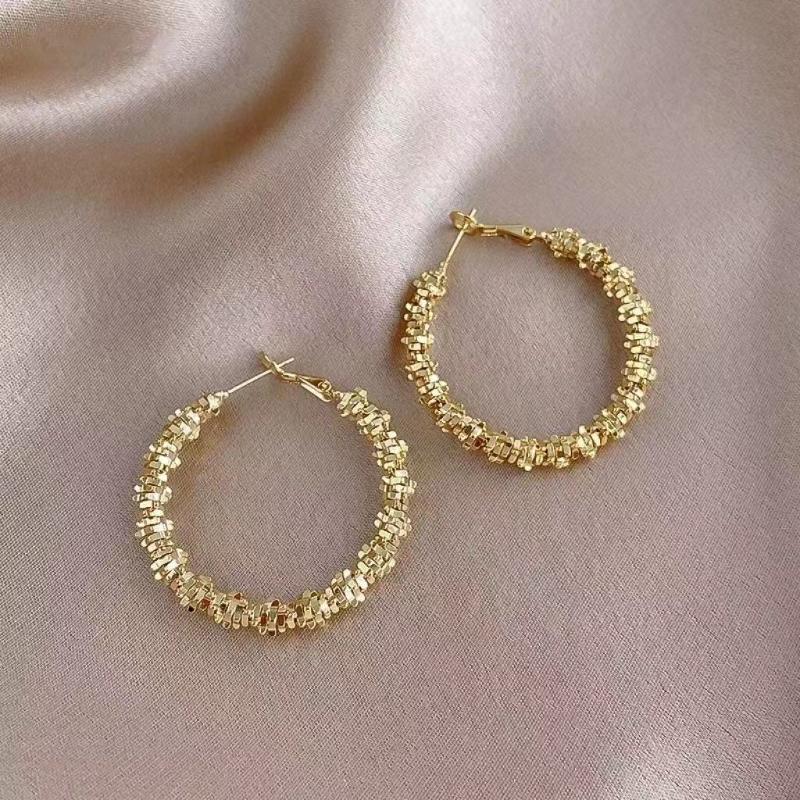 Европейская и американская мода OL Style универсальные золотые геометрические круглые серьги женские преувеличенные круглые серьги Ruili