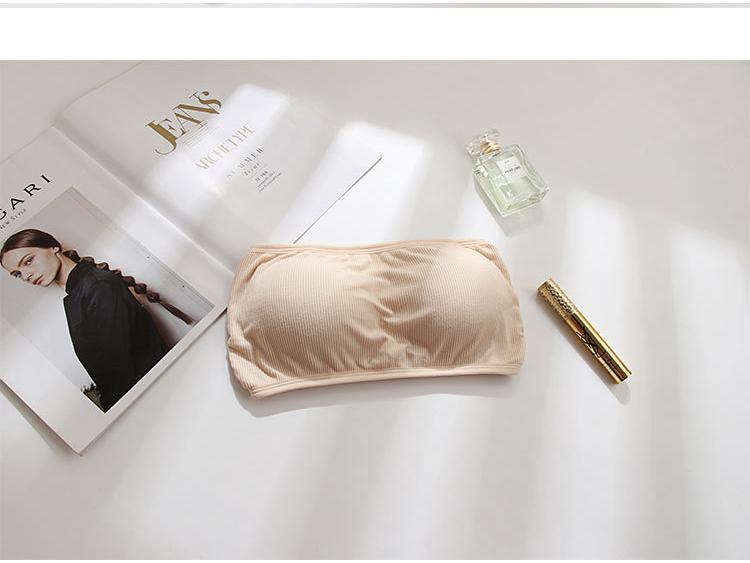 Женский бюстгальтер-бандо без бретелей с перекрещивающейся спинкой - Защита от открывания, дышащий и тонкий, с цельной чашкой