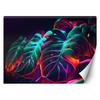 Wallpaper Monstera Leaves In Futuristic Style