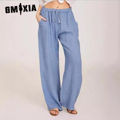 Женские модные повседневные однотонные брюки с высокой талией и капри с принтом