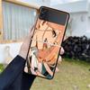 Роскошный чехол для Samsung Galaxy Z Flip 4 3 5G черный ПК жесткие чехлы для телефонов модная задняя крышка ZFlip Funda аниме бензопила человек оболочка