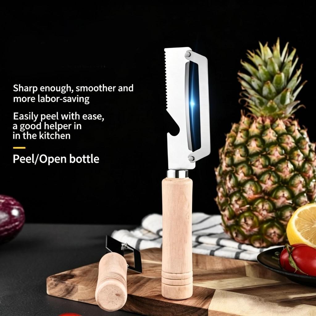Wooden handle to cut pumpkin lettuce scraper Knife to cut sugarcane skin Stainless steel peeling knife Sugarcane knife Commercial  wooden handle