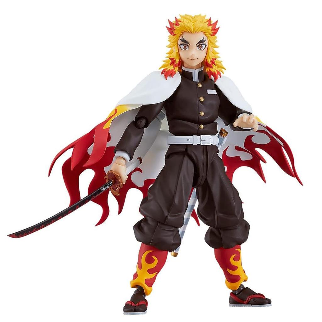 Figma Демон Kimetsu no Yaiba Кёджуро Рэнгоку Пластиковая Раскрашенная Фигурка Действия Убийца Без Масштаба