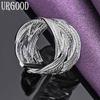 925 Sterling Silver Woven Open Ring Fashion Jewelry