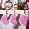3d Pendant Gift Bag Letter Embroidered Gift Pendant Christmas Tree Decoration Pink Christmas Socks