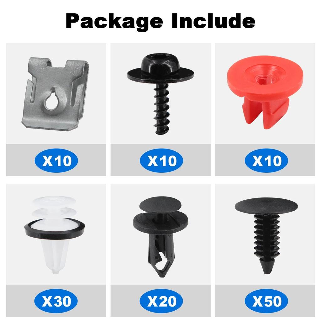 130-Piece Ford Focus Lincoln Splash Shield & Fender Fasteners Set